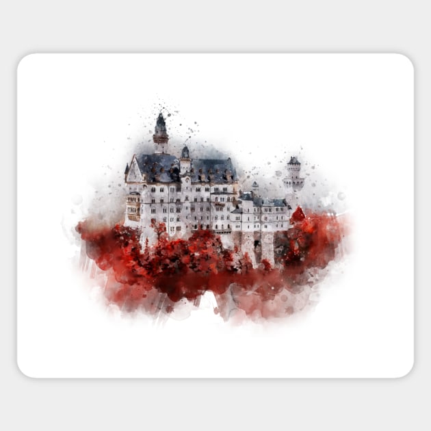 Castle watercolor Sticker by Theurgy